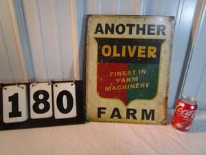 lot 180 image: Tin Another Oliver Farm Sign