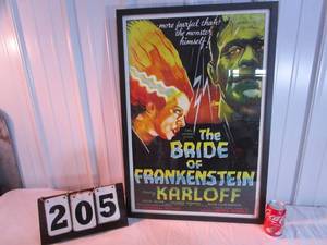 lot 205 image: Bride of Frankenstein Movie Poster - framed
