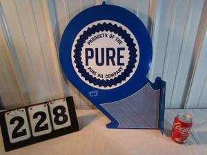 lot 228 image: Pure Oil Company 2 Sided Wall Sign
