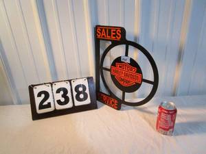 lot 238 image: Harley Davidson Sales & Service Sign