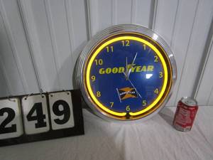 lot 249 image: Goodyear Neon Clock
