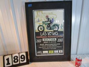 Las Vegas Antique Motorcycle Auction Poster