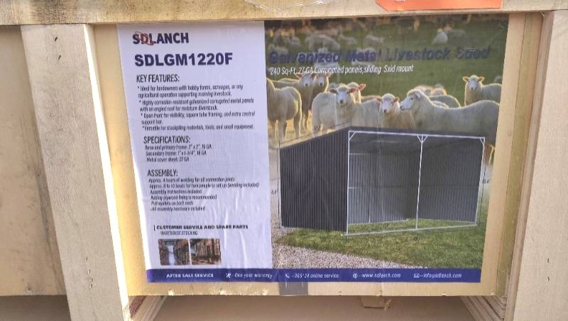 SDLANCH Galvanized Metal Livestock Shed Kit (SDLGM1220F)