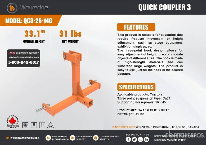 Wolverine Quick Coupler 3 (QC3-26-14G)