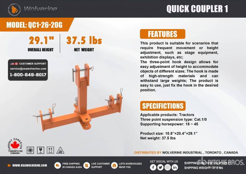 Wolverine Quick Coupler 1 (QC1-26-20G)