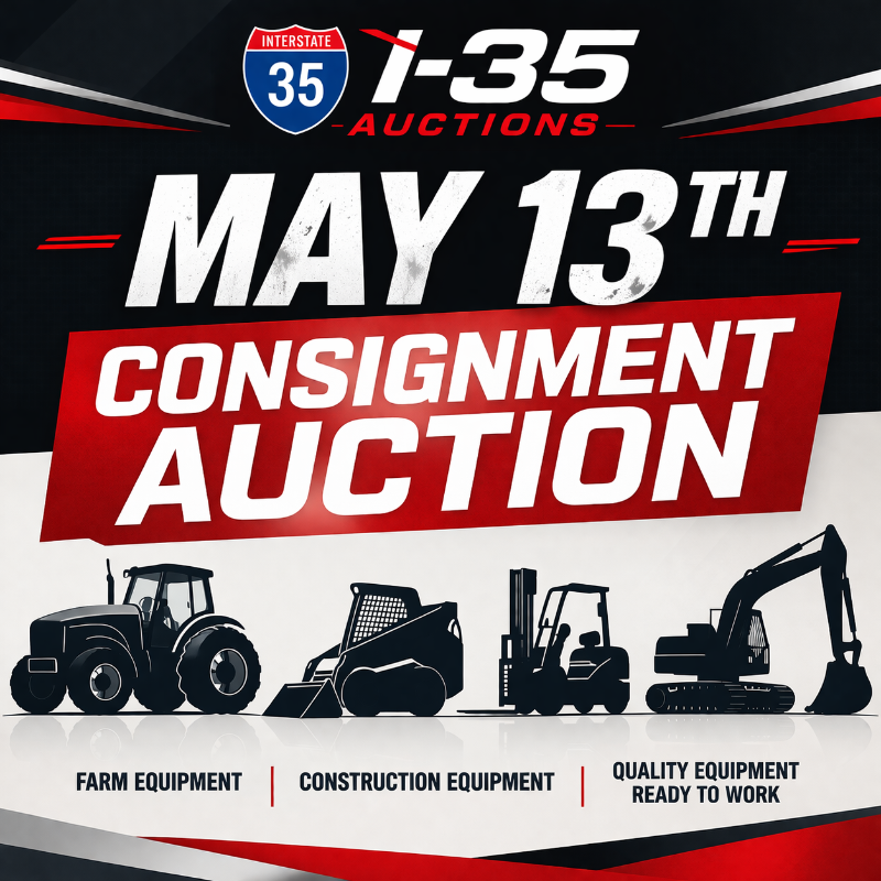 Next Scheduled Equipment Auction May 13th