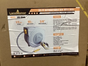 lot 42 image: Landhonor 65 Ft Retractable Air Hose Reel LHR-HR65