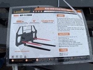 lot 158 image: Landhonor Mini Skid Steer Pallet Fork Frame MPF-11-2000G