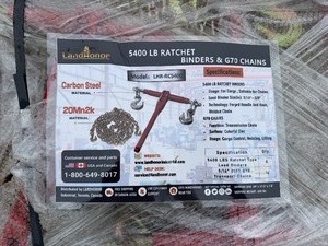 lot 220 image: Landhonor 5400 LB Ratchet Binders & G70 Chains LHR-RC5400