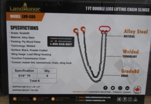 lot 271 image: Landhonor 7 ft Double Legs Lifting Chain Sling LHR-G80