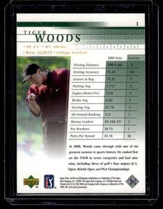 Tiger Woods RC 2001 Upper Deck #1 Rookie Golf Card