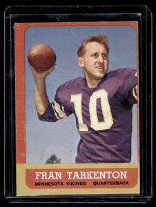 lot 17 image: Fran Tarkenton 2nd Year 963 Topps #98 Vintage Minnesota Vikings Football Card