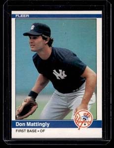 lot 22 image: Don Mattingly RC 1984 Fleer #131 Vintage Rookie Baseball Card