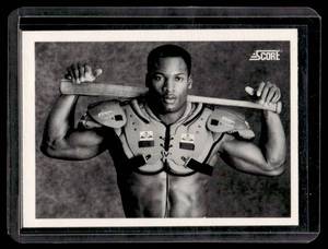 lot 25 image: Bo Jackson Iconic Shoulderpads 1990 Score #697 Baseball  Football Card