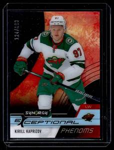 lot 30 image: Kirill Kaprizov 199 2021-22 Upper Deck Synergy Exceptional Phenoms #EP-KK Numbered 124199 Minnesota Wild Hockey Card