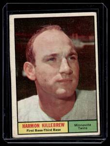 lot 56 image: Harmon Killebrew 1961 Topps #80 Vintage Minnesota Twins Baseball Card