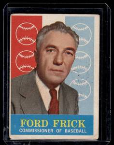 lot 58 image: 1959 Topps Ford Frick #1 1st Card In Set Vintage Baseball Card