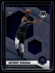 lot 107 image: Anthony Edwards RC 2020-21 Mosaic #201 Rookie Minnesota Timberwolves Basketball Card
