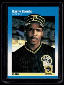 lot 112 image: Barry Bonds RC 1987 Fleer #604 Rookie Baseball Card