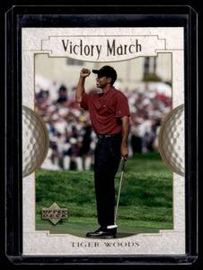 lot 114 image: Tiger Woods RC 2001 Upper Deck Victory March #151 Rookie Golf Card