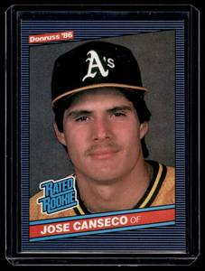 lot 132 image: Jose Canseco RC 1986 Donruss #39 Rookie Baseball Card