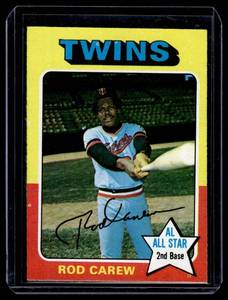 lot 135 image: Rod Carew 1975 Topps #600 Vintage Minnesota Twins Baseball Card