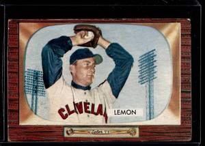lot 143 image: 1955 Bowman #191 Bob Lemon Vintage Baseball Card
