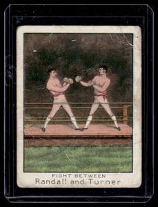 lot 147 image: 1910 T220 Champions Fight Jack Randall and Ed Turner Mecca Cigarettes Vintage Boxing Card