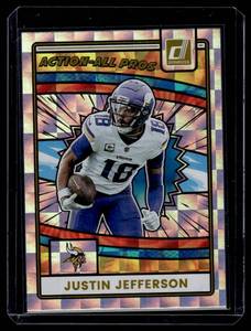 lot 156 image: Justin Jefferson Action-All Pros 2025 Donruss #AAP-JJE Minnesota Vikings Football Card