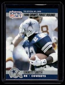 lot 158 image: Emmitt Smith RC 1990 Pro Set #685 Rookie Football Card