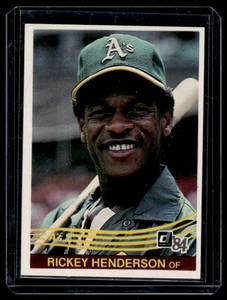 lot 189 image: Rickey Henderson 1984 Donruss #54 Vintage Baseball Card