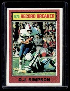 lot 195 image: OJ Simpson 1976 Topps Record Breaker #6 Vintage Football Card