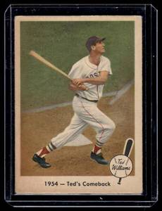 lot 218 image: 1959 Fleer Ted Williams #52 Vintage Basebal Card