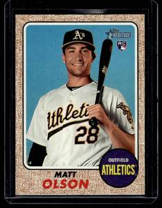 lot 231 image: Matt Olson RC 2017 Topps Heritage #681 Rookie Baseball Card