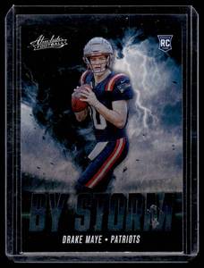 lot 242 image: Drake Maye RC 2024 Abdolute By Storm Insert #BS-DME Rookie Football Card