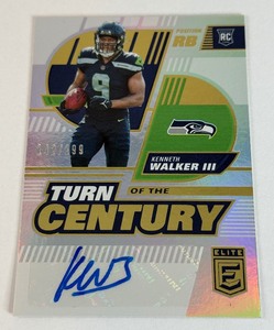 Kenneth Walker III Auro RC /199 2022 Donruss Elite Turn of the Century Aurographs #TC-18 - Super Bowl MVP! Football Card