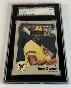 lot 19 image: Tony Gwynn RC SGC 88 NM-MT 1983 Fleer #360 Rooki Vintage Baseball Card