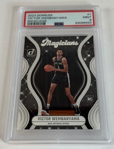 lot 31 image: Victor Wembanyama RC PSA 9 Mint 2023 Donruss Magicians Insert #1 Rookie Basketball Card