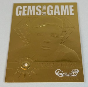 lot 103 image: Mickey Mantle 23kt Gold Gems of the Game Genuine Gemstone Limited Edition 1988 Baseball Card
