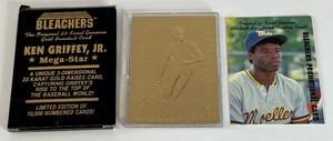 lot 121 image: Ken Griffey Jr. 23kt Gold Card 1993 Bleachers Mega-Star Limited Edition 10,000 Baseball Card