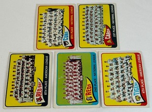 lot 110 image: 1965 Topps Baseball 5 Team Card Vintage Lot