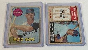 lot 149 image: Carl Yastrzemski 2- Card Vintage Baseball Lot 1968 and 1969