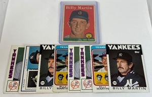 lot 182 image: Billy Martin 9 Card Vintage Baseball Lot with 1958 Topps