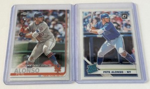 lot 235 image: Pete Alonso 2 Card Rookie Lot 2019 Topps Chrome Update and Donruss Optic Baseball