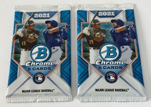 lot 220 image: 2021 Bowman Chrome Baseball 2 Pack Lot
