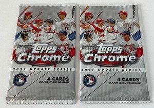 lot 222 image: 2021 Topps Chrome Update Baseball 2 Pack Lot