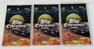 lot 225 image: 2021 Topps Chrome Tennis 3 Pack Lot