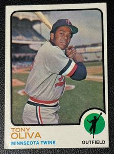 lot 155A image: 1973 Topps Tony Oliva Minnesota Twins MLB Vintage Baseball Card No. 80