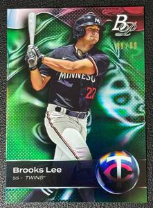 lot 50A image: 2023 Topps Platinum Brooks Lee Minnesota Twins Green 8999 MLB Baseball Card No. TOP-72