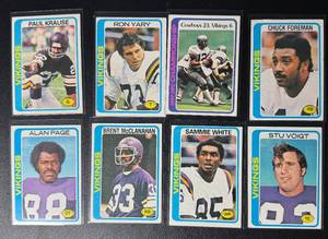 lot 80A image: 8-Card 1978 Vintage Minnesota Vikings Football Card Lot (Few Stars)